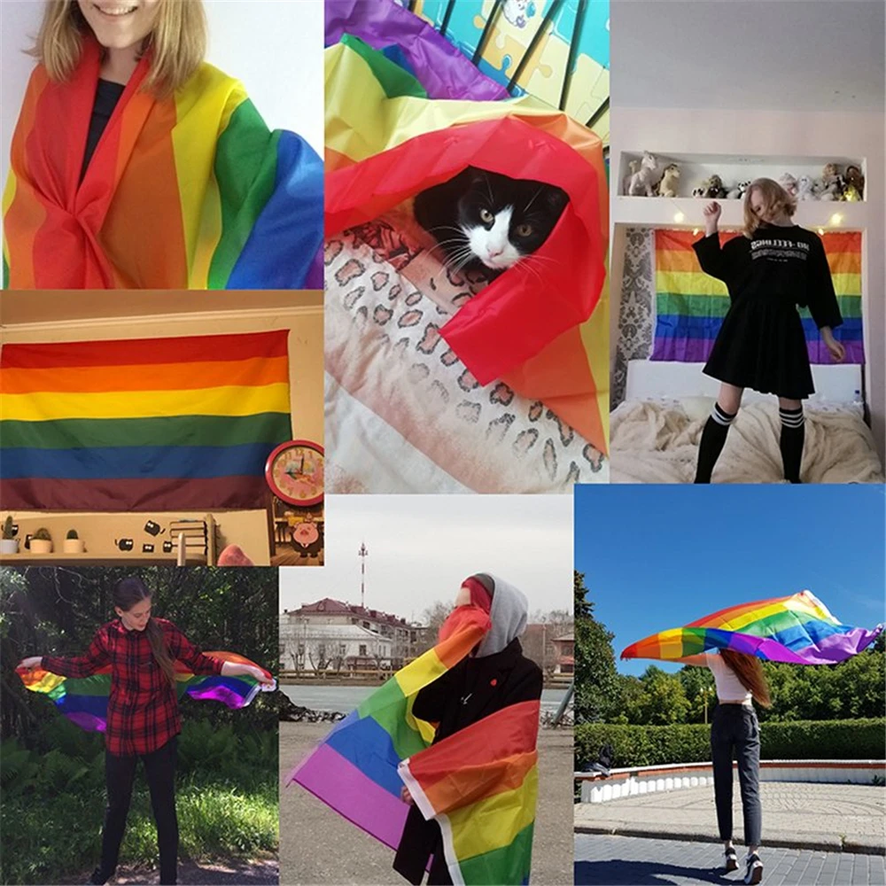 Dúhové Vlajky Gay Lesbickej Hrdosti LGBT Mardi Gras AU Strany Banner Vonkajšie 150x90cm Baby Sprcha Svadobný Veniec Vlajky Strany Decorati