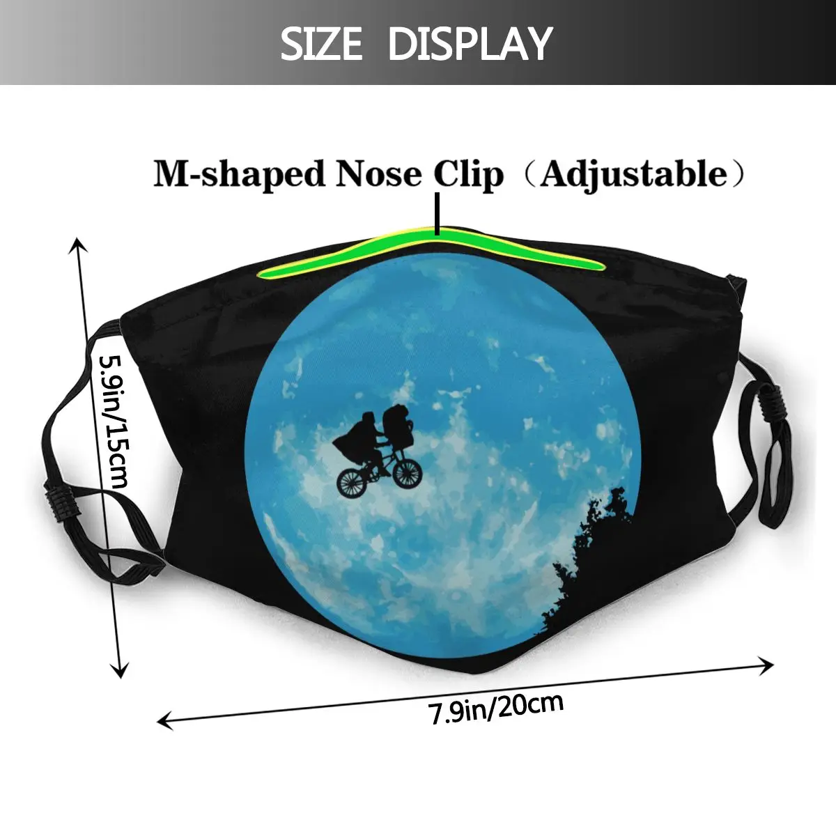 E T Úst Tvár Masku E T Extra Terrestrial Pleťová Maska Cool Fashion s 2 Filtre pre Dospelých
