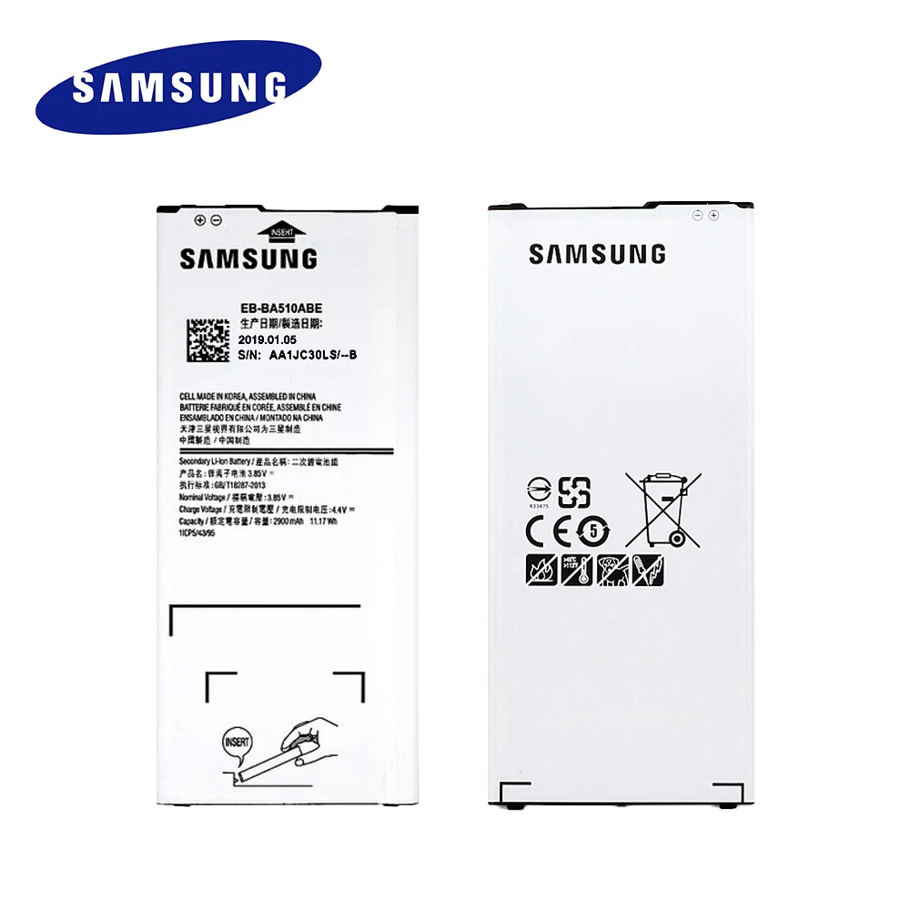 EB-BA510ABE Pre Samsung Galaxy A5 A5100 A510F 2016 Edition Nové Originálne Náhradné Batérie kontakty batérie akku 2900MAH +sledovania č.