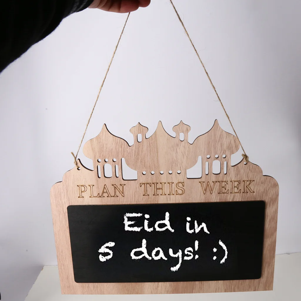 Eid Mubarak Drevené Časovač Remesiel Do Zoznamu Správ Upozornenie Tabuli Domáce Dekorácie Prívesok Ramadánu Kalendár Visí Dekor