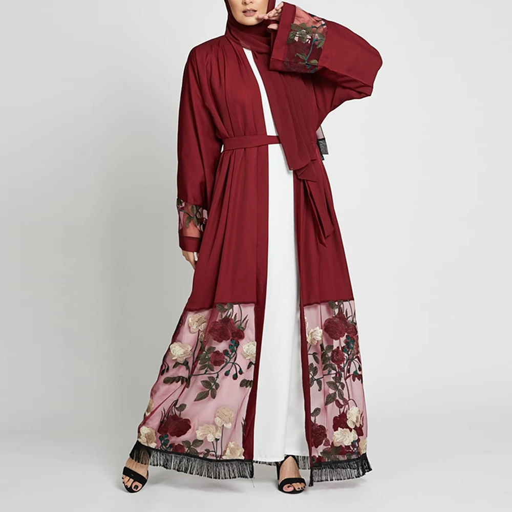 Eid Mubarak Dubaj Abaya Kimono Cardigan Moslimských Hidžáb Oblečenie Turecko Islam Oblečenie Kaftane Župan Femme Abayas Pre Ženy Cardigan