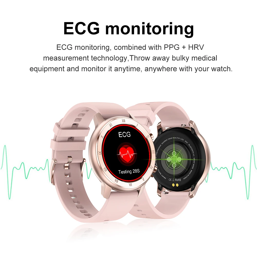 EKG Smart Hodinky 2020 plne Dotykový Kolo Displeja Vodotesný IP68 Smartwatch Ženy Pre Android IOS Telefón Mužov Pozerať Žene Fitness Band
