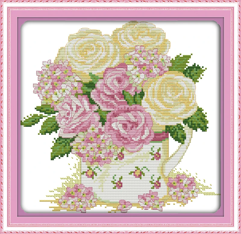 Elegantné ruže cross stitch auta kvet 18ct 14ct 11ct počítať vytlačené plátno šitie, vyšívanie HOBBY ručné vyšívanie