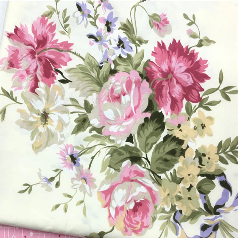 Elegantné Ružové Veľké Ruže, Kvety & Ružová Abstraktné Skontrolujte Tlačené Bavlna Fabri Pre KUTILOV, Šitie posteľnej bielizne a Prešívanie Oblečenia DIY textílie