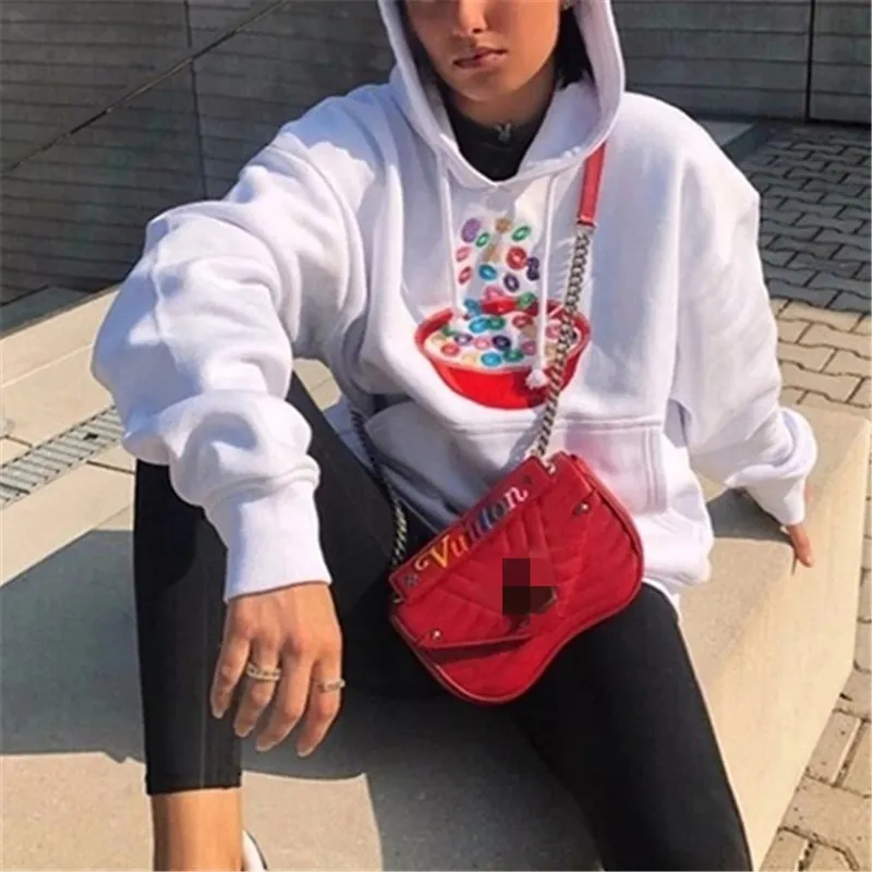 Elegantný Vzor Vytlačené Kapucňou Príležitostné Športové Ženy Hoodies Mikina Ženy 2020Autumn Nové Módne Voľné Streetwear Topy USA Štýl
