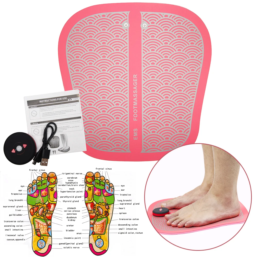 Elektrické EMS, Ružové a Čierne Nohy Masér Nohy Svalový Stimulátor Masér Desiatky Fyzioterapia ABS Svalový Stimulátor USB Nabíjateľné