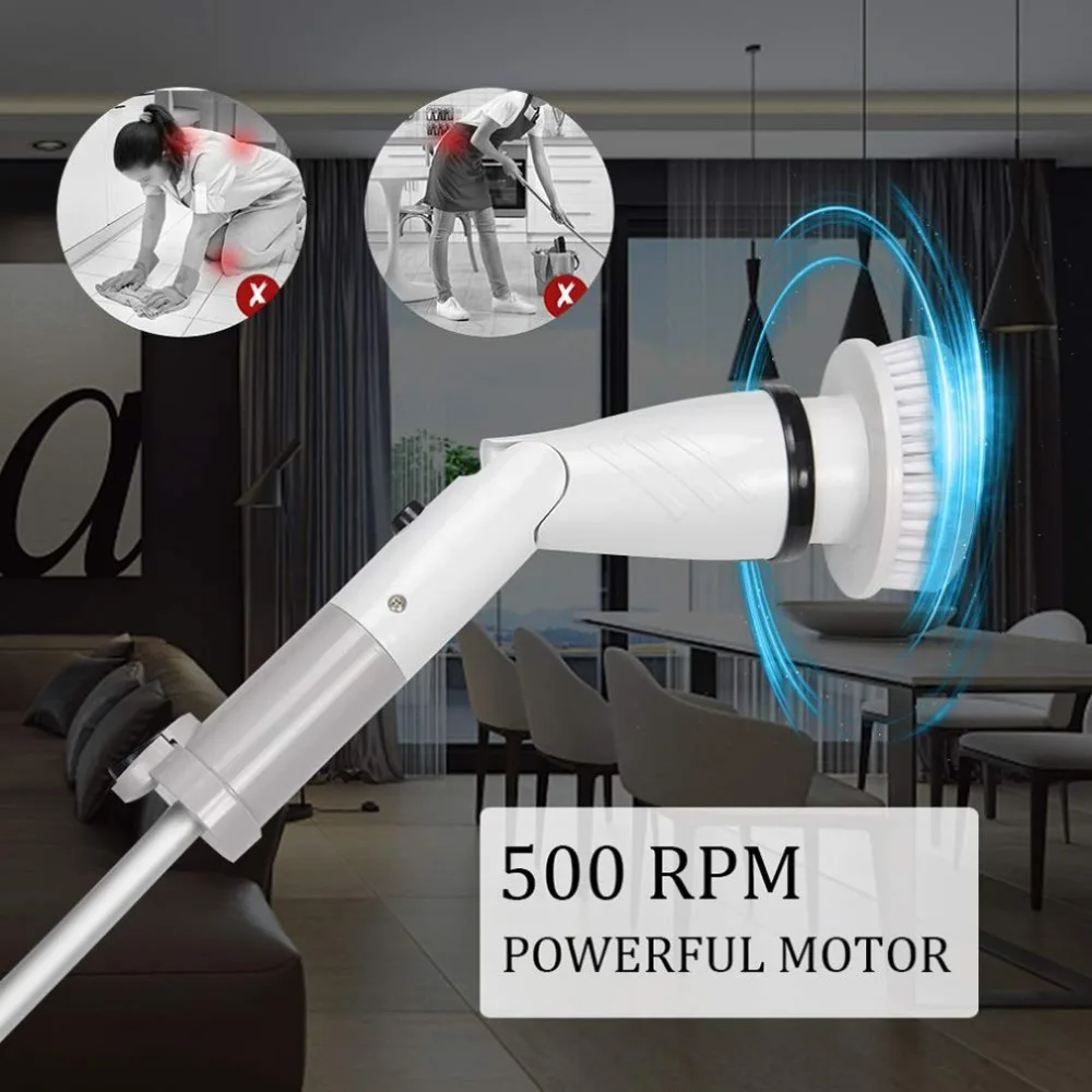 Elektrické Spin Práčky 360 Bezdrôtový Vaňou a Dlažbou Práčky so 4 Vymeniteľnými Sprcha Práčky sensiflex Gray-EU Plug