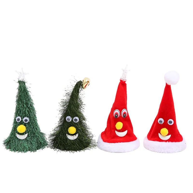 Elektrické Vianočné Hat Plyšové Hračky Deti, Hračky, Darčekové Spievať Žiariace Swingovej Hudby Vianočné Čiapky pre Vianočný Strom Dekorácie
