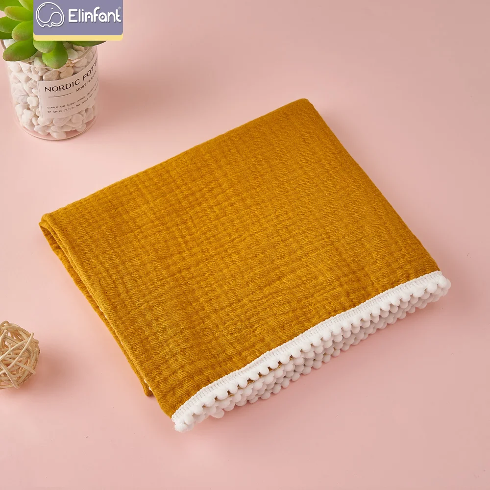 Elinfant farbou Lemovaný čipkou dizajn 80*65 cm baby swaddle deka bavlny, mäkké mušelínu swaddle deka