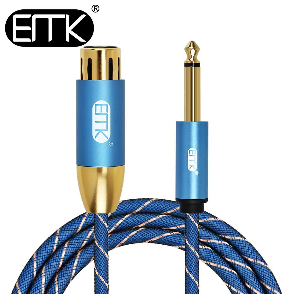 EMK 3-pin XLR-F(Žena) na Mono 6.35 mm Audio kábel Mikrofónu TS (1/4