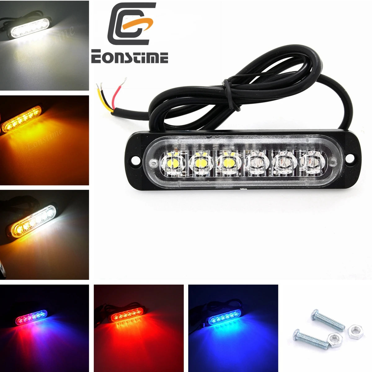 Eonstime 6-LED Auto Truck Núdzové Výstražné LED Blesk Flash Svetlom Lampa Bliká počas Jazdy Bar Policajnej Výstroje 12V/24V