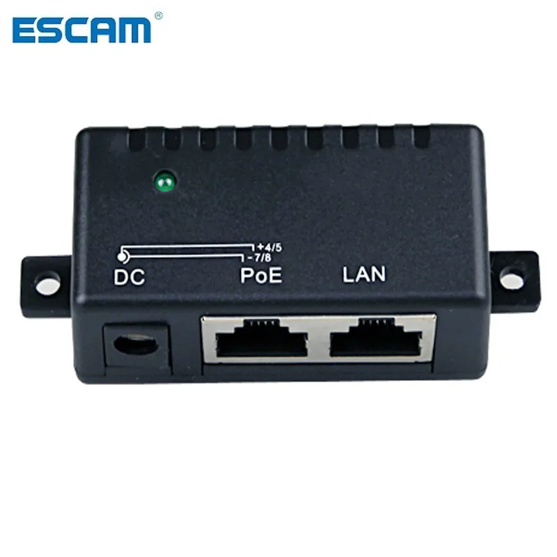 ESCAM 1000Mbps 5V 12V 24V 48V/1A POE Injektor Napájania Splitter pre IP Kamery POE Adaptér Modul Dohľadu Príslušenstvo