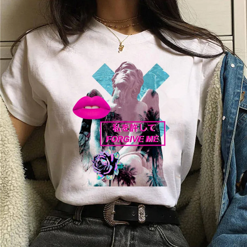 Estetické t shirt vaporwave Michelangelo ženy móda nové harajuku tričko Bežné kórejský štýl Grafiky hip hop t-shirt žena