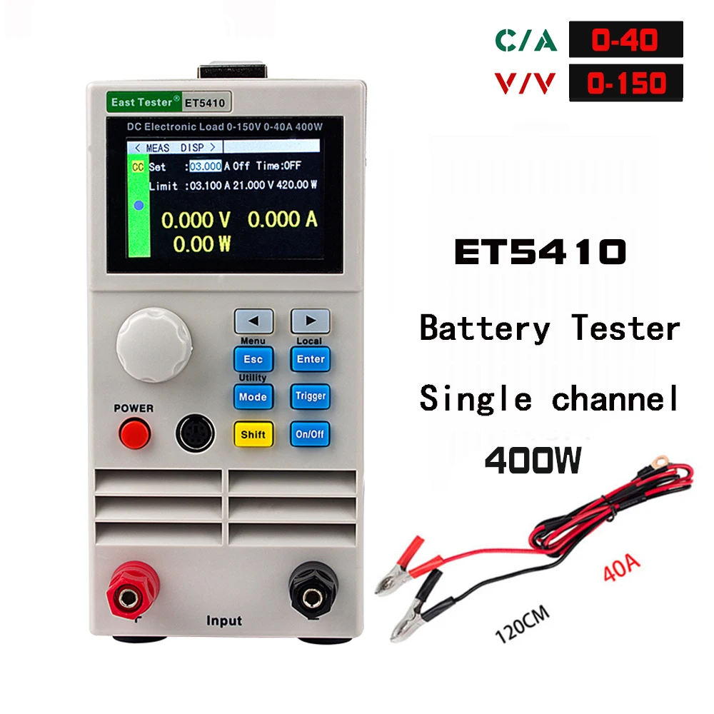 ET5410 400W minimálne napätie 150 40A/15A Profesionálne Programovateľné DC Elektrických spotrebičov Digitálne Ovládanie DC Zaťaženie Elektronický Tester ET5420 ET5411