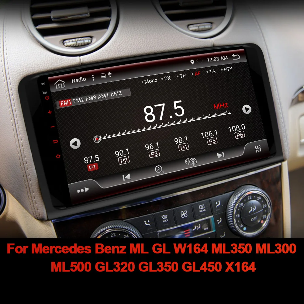 Eunavi 2 Din 9-palcový Android Multimediálne autorádio s GPS Auto Na Mercedes Benz ML, GL W164 ML350 ML300 ML500 GL320 GL350 GL450 X164