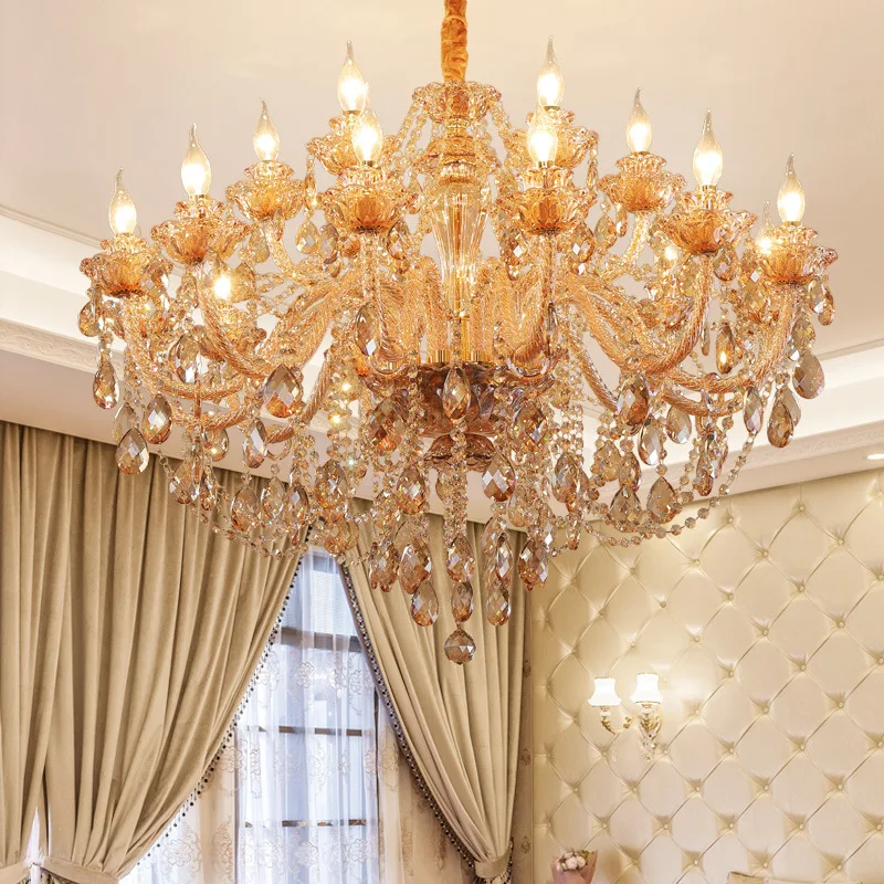 Európsky štýl krištáľový luster obývacia izba lampa svetlo luxusnú atmosféru spálne, jedáleň lampa jednoduché moderná vila osvetlenie