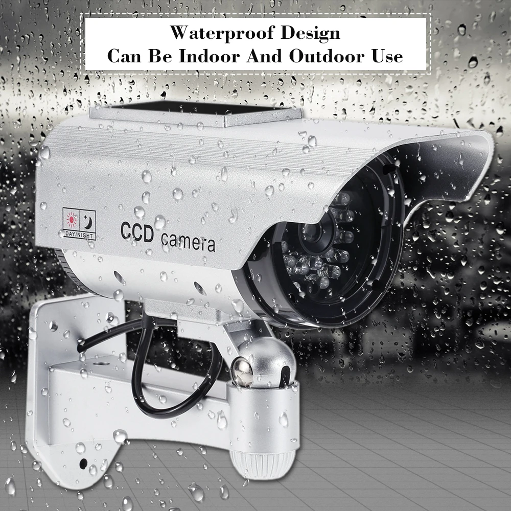 Falošné Kamery Solárne Batérie Powered Blikanie Blikanie LED Rainproof Vonkajšie Figuríny Bezpečnostné Kamery Simulácia Bullet Kamera
