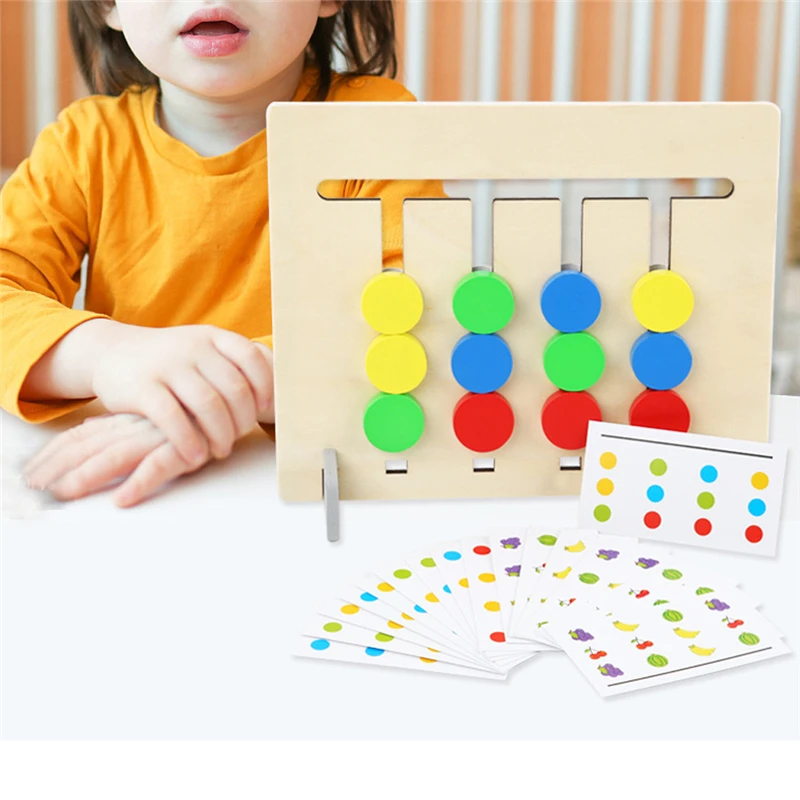 Farby/ovocie Zodpovedajúce Hra Montessori Drevené Hračky pre deti Logika obojstranný detský Vzdelávacie Hračky, Darčeky