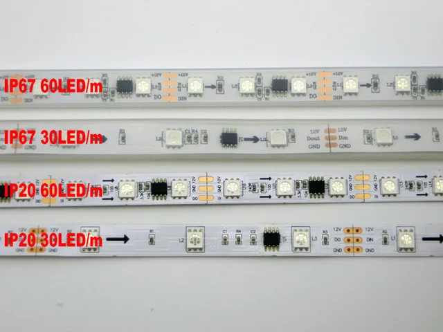 Farebné svetlo magic svetlá 5m 150LED/300LED DC12V ws2811ic 5050 SMD RGB adresný ws2811 pixelov led pásy Flexibilné LED pásky