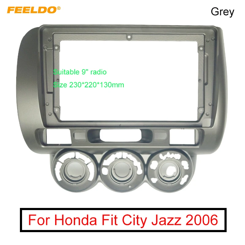 FEELDO Auto Stereo Audio Fascia Rám Adaptér Pre Honda Fit Mesto Jazz (LHD) 9