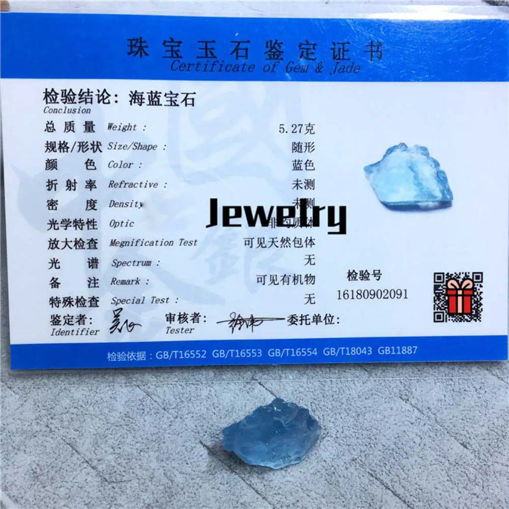 FFGEMS Prírodné Akvamarín Surového kameňa certifikát Blue sapphire jednoduché strieborné náušnice Jemné Šperky pre Ženy, Svadobné Party Darček