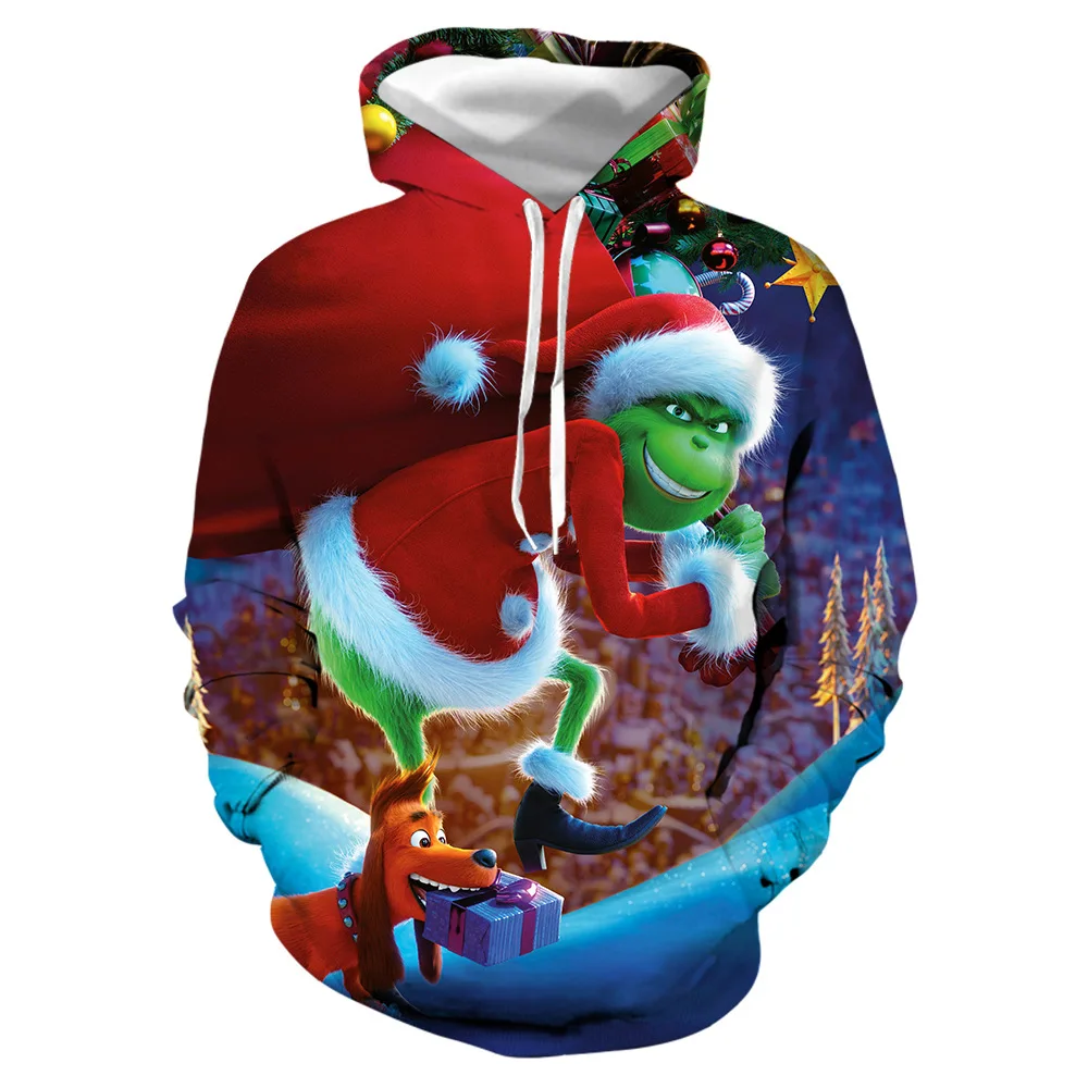Film 3d Tlač Grinch Mikina Hip Hop Streetwear Kabát s Kapucňou, Mužov Vianočné Módne Bežné Harajuku Zábavné Mens Hoodies Moletom