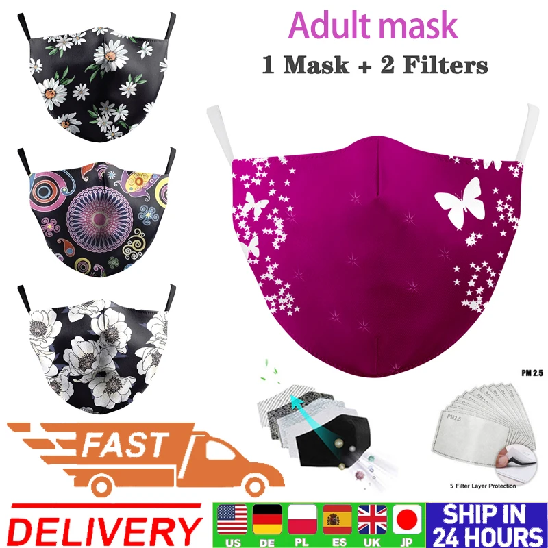 Filter PM 2.5 Umývateľný Kvet Petal Tlač Úst Maska na Tvár Masku Aztec Kryt Vytlačené Dospelých Masky, Ochranné Prachu Textílie Masky pre Dospelých