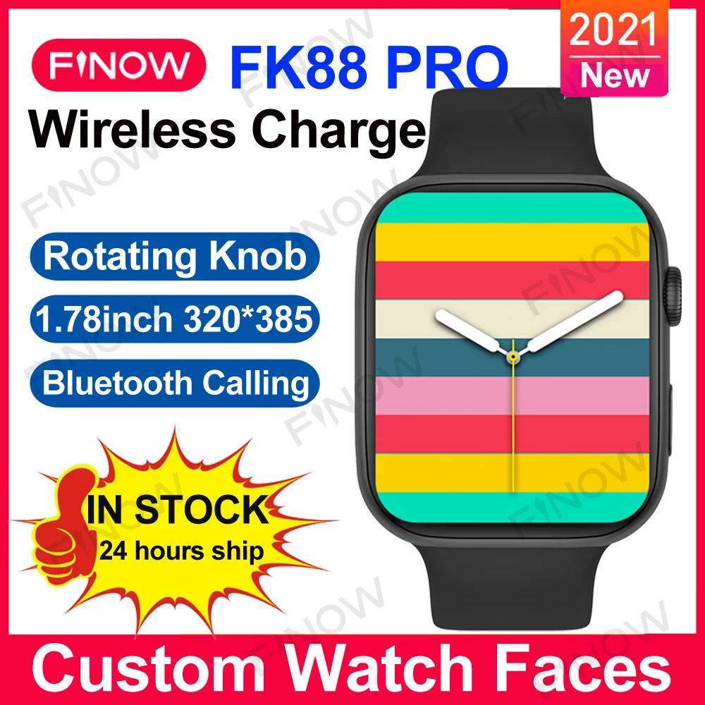 Finow FK88 Pro Smartwatch 2021 IWO14 Série Sledovať 6 Relogio Smart Hodinky Muži/Ženy Bezdrôtové Nabíjanie Vlastné Hodinky PK W66 W56
