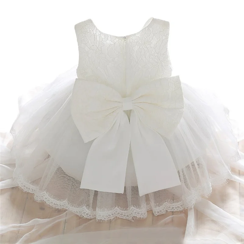 Formálne Biela Krst Šaty Pre Dievčatká Roztomilý Princezná 1 2 Ročný Narodeninovej Party Šaty, Krstiny Plesové Šaty Tutu Šaty