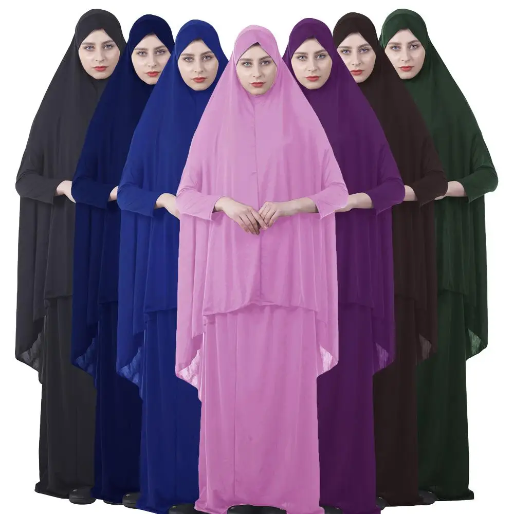 Formálne Moslimské Modlitby Odev Sady Ženy Hidžáb Oblečenie Abaya Islamské Oblečenie Dubaj Turecko Namaz Dlhé Modlitby Musulman Jurken Abayas