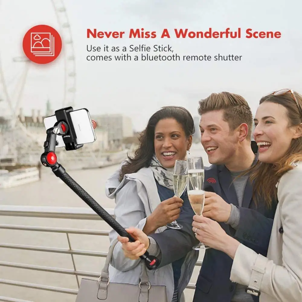 Fotopro Vodotesný Flexibilný Statív Smartphone Video Plošinu Kit s rozhraním Bluetooth Remote a Smartphone Mount pre Živé Vysielanie, 45 cm