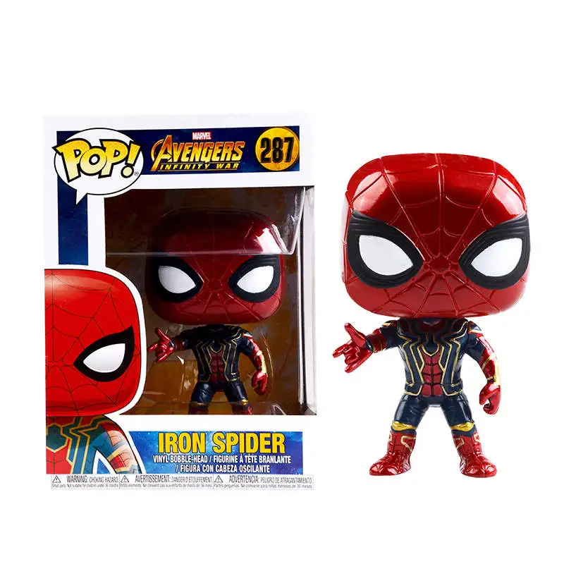 FUNKO POP Marvel Avengers Infinity War Spiderman #287 Vinyl Akcie Obrázok Zber Model hračky pre Deti darček k narodeninám