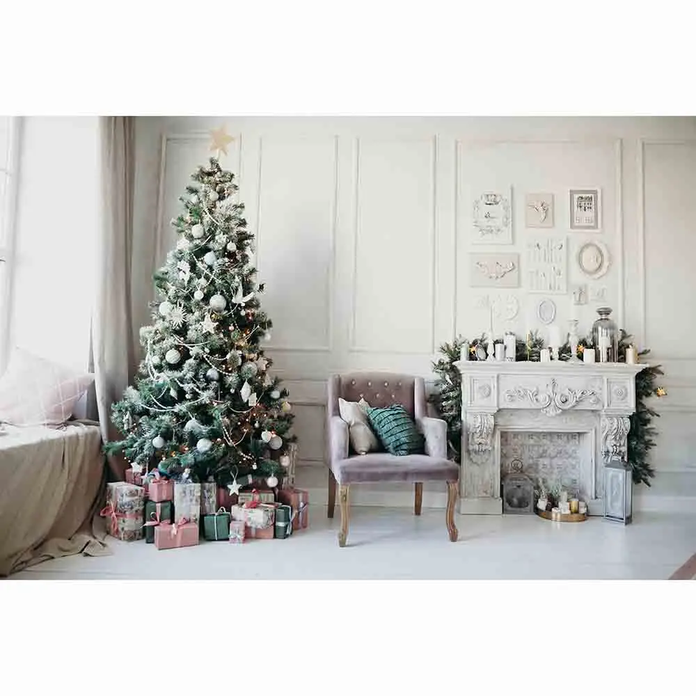 Funnytree pozadie photocall Vianočné dovolenku krytý oslava vintage nábytok, dekorácie kreslo pozadí photophone