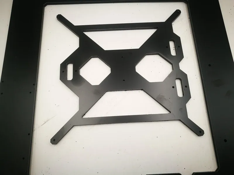 Funssor 3D Tlačiareň Reprap Mendel Prusa i3 Hliníkové composit Melamín single Frame 6 mm CNC black Melamín