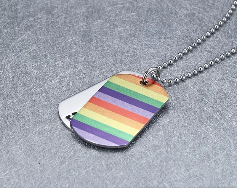 FXM B38 oceľový náhrdelník hot predávať populárny jeden oceľ materiál muž Rainbow tvar milenca darček pride