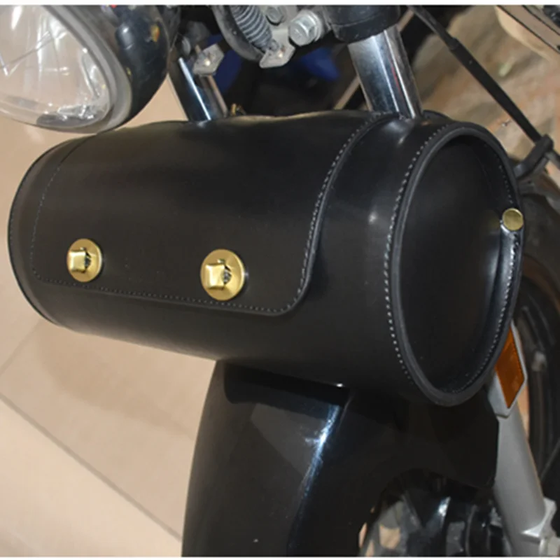 G121 Požičovňa predná vidlica taška elektrický motocykel PU retro valec skladovanie taška vertikálna tyč pred chvost taška