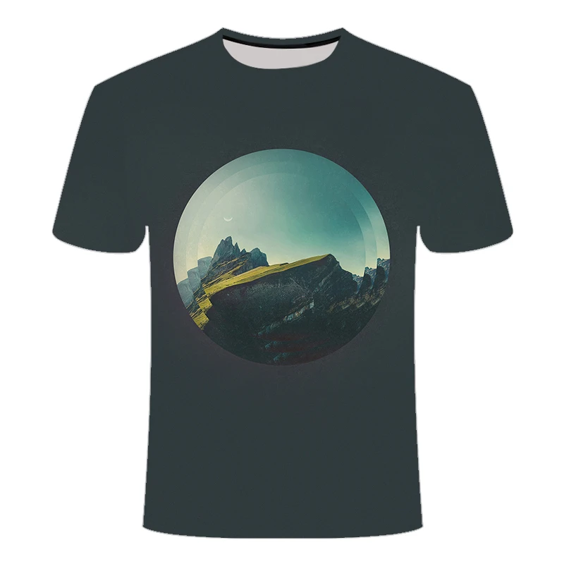 Galaxy Priestor T-shirts Mužov Metal T shirt 3d Moon Tričko Printed Vojny Tshirts Bežné Gotický Tlač Pánske Oblečenie Ázijské veľkostiach S-6XL