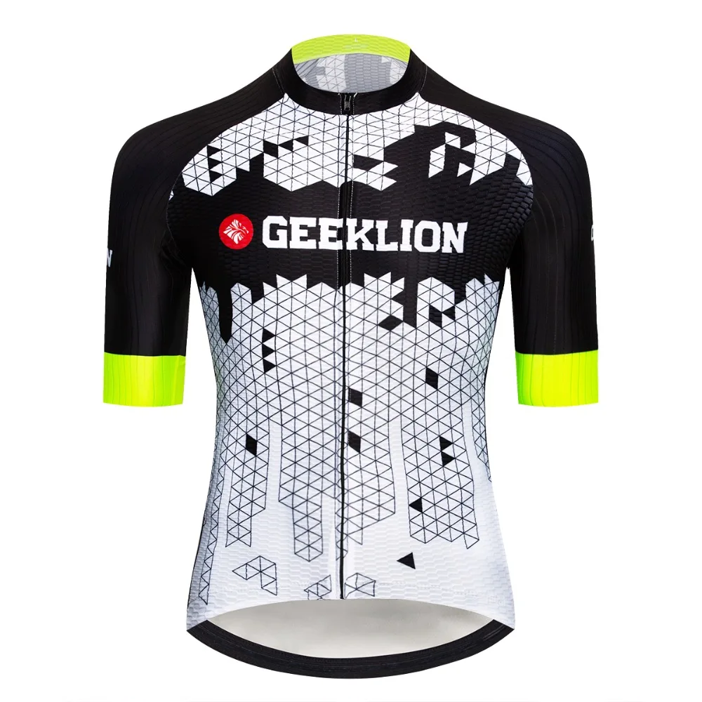 Geeklion Fluorescenčné Farby Pro Krátke Rukávy Priedušný Cyklistický Dres Cyklistiku Ropa Ciclismo MTB Maillot Cyklistické Oblečenie
