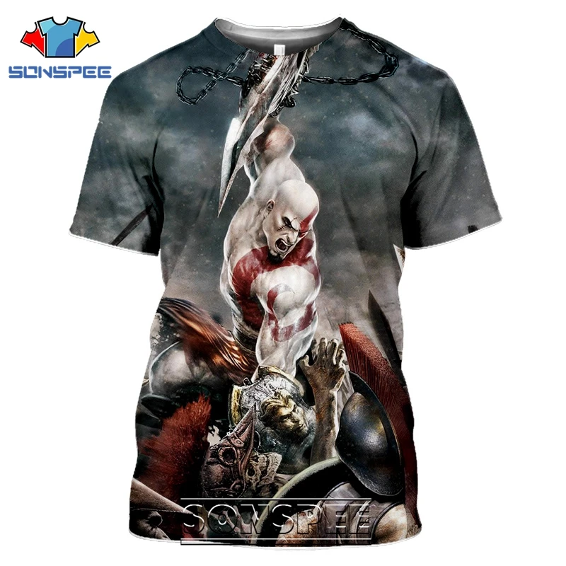 God of War T-shirts SONSPEE 3D Tlač Muži Ženy 2020 Bežné Video Hry, Tričká Topy Tričko Streetwear Harajuku O Krk Krátky Rukáv