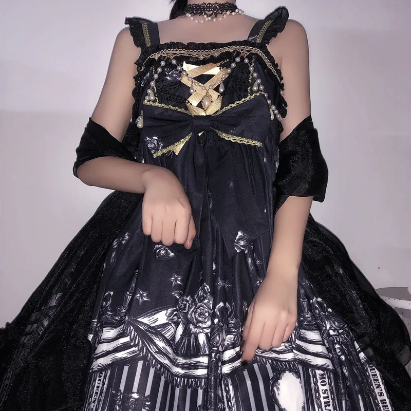 Gothic Lolita Šaty Mäkké Sisiter Viktoriánskej Stredoveké Čipky Čierne Šaty Žien Princezná Šaty Halloween Kostým Dievčatá Ročník Kawaii