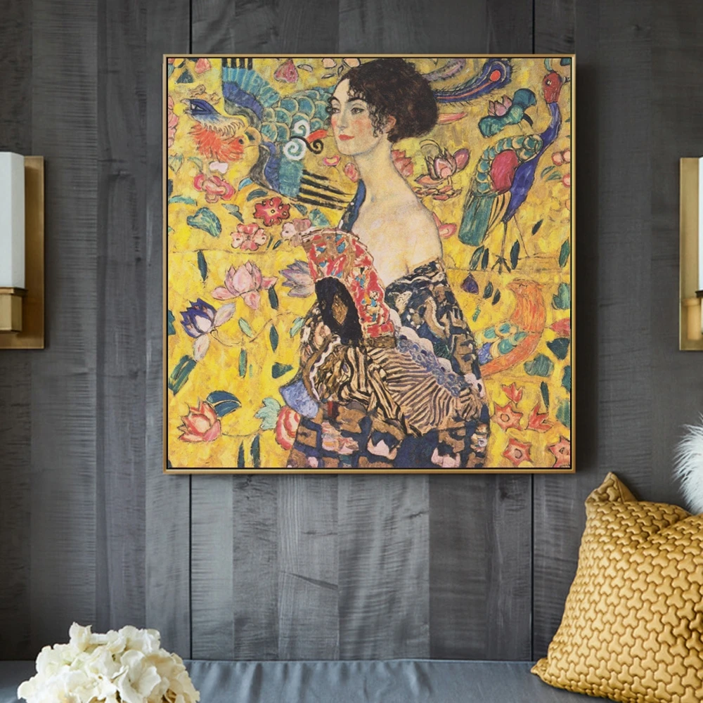 Gustav Klimt Slávne Obrazy na Plátne Maľba Portrét Adele Bloch Zlaté Wall Art Cuadros Obrázky pre Obývacia Izba Frameless