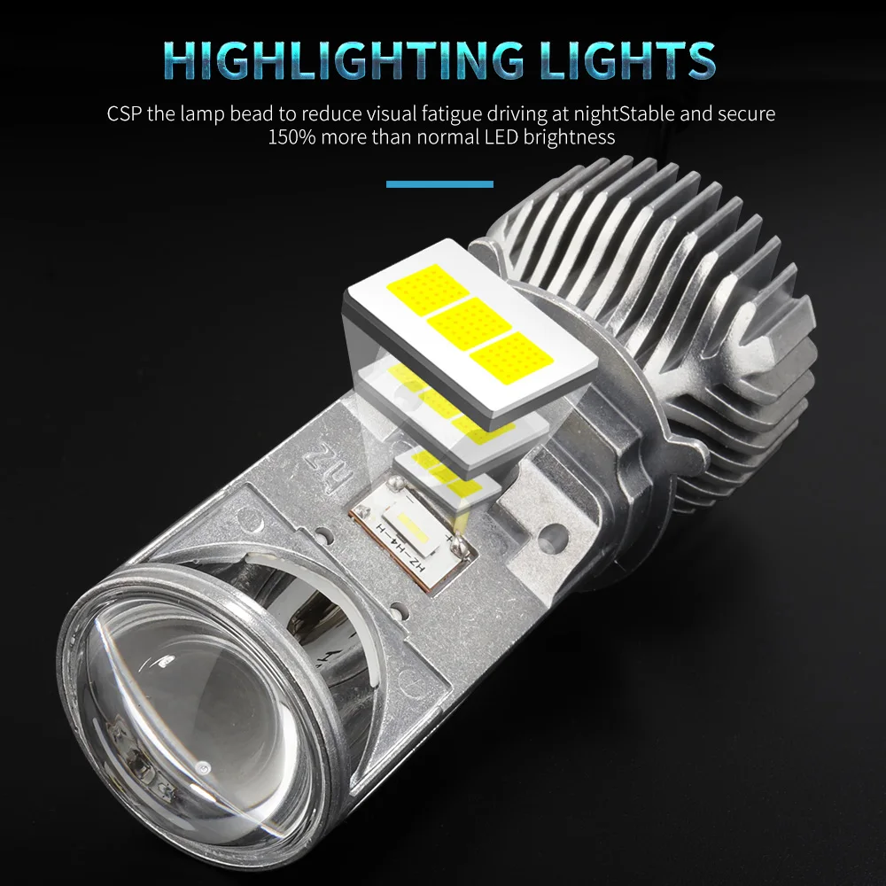 GZKAFOLEE 72W/Pár Žiarovka H4 LED Mini Projektor Objektív Automobles LED Žiarovka LED prestavbu Hi/Lo Lúča Svetlometu 12V/24V 6000K