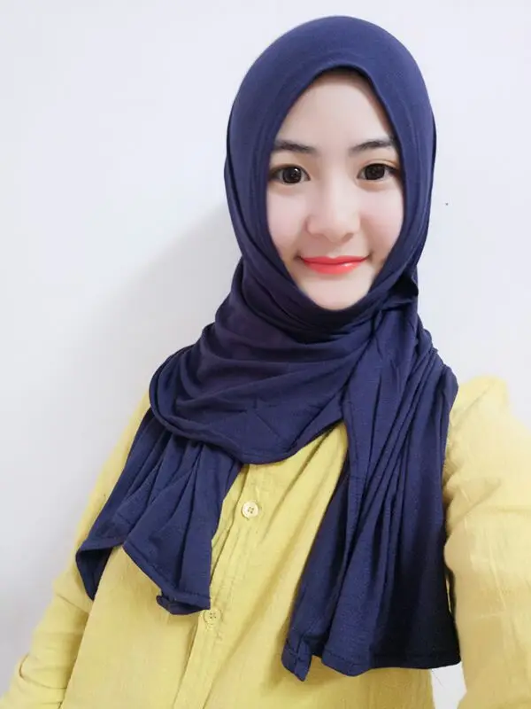H1094 obyčajný bavlna jersey elastické moslimských dlhý šál, môžete vybrať farby,rýchle dodanie