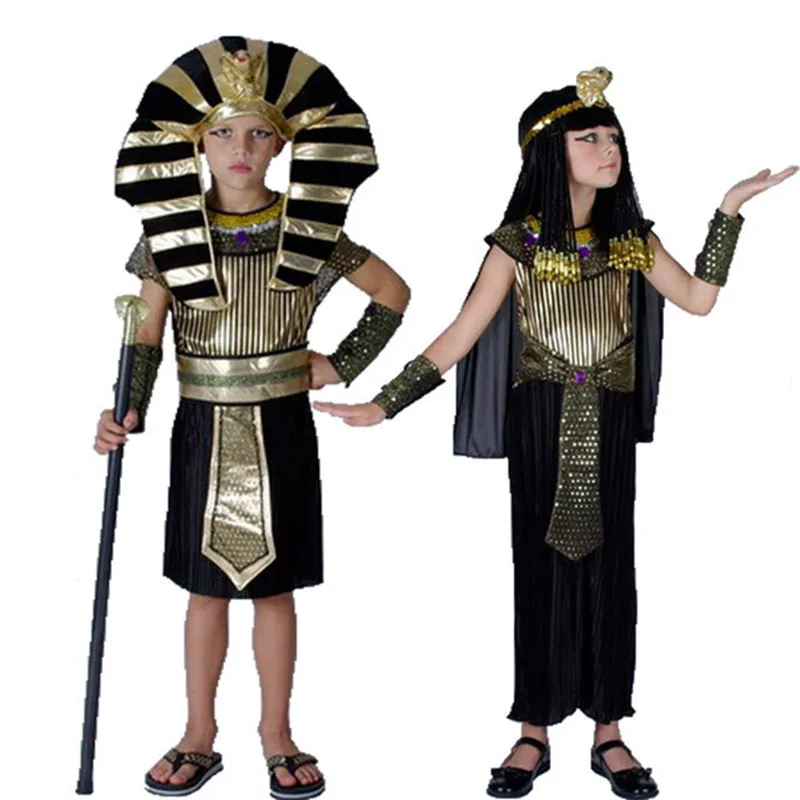 Halloween Dospelých deti Deti Egyptský Faraón Cosplay Kostýmy maškaráda kostým Egyptský faraón Kleopatra royal