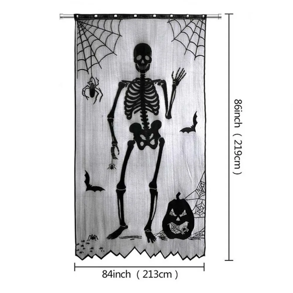 Halloween Čipky Okno Opony Halloween Dvere, Okenné Dekorácie, Čierna Opona Panel 102x210cm Prípade Party Dodávky