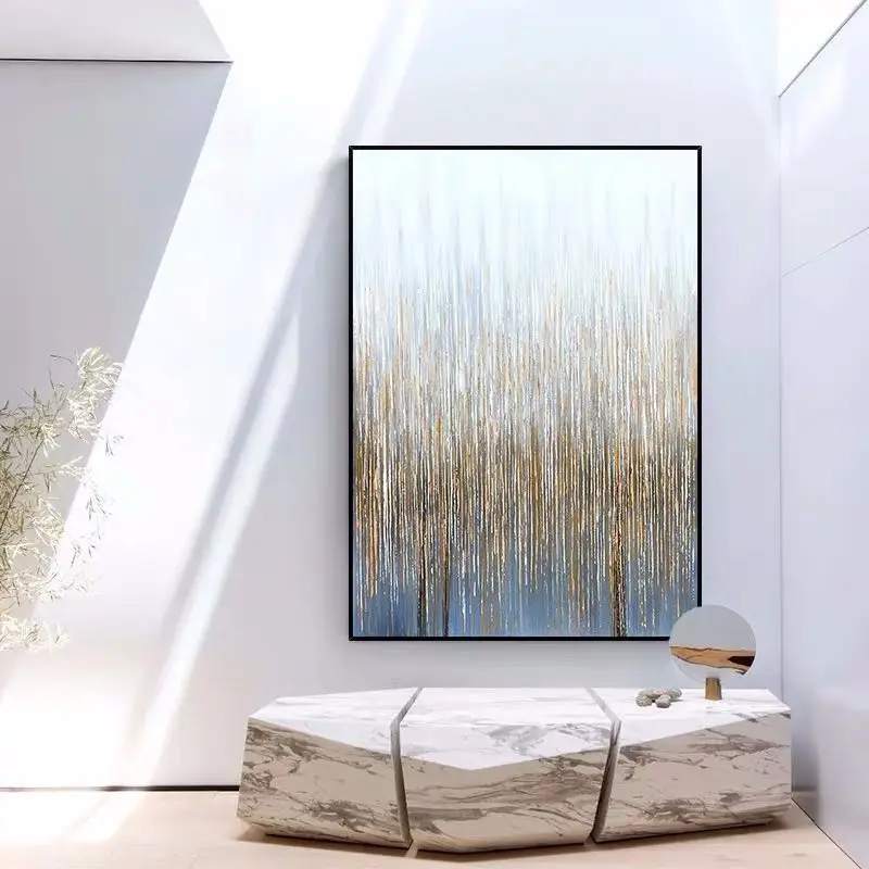 Handpainted maľbe na plátno vertial abstraktné umenie dekoratívne zlatý obraz pre obývacia izba lienzos cuadros decorativos