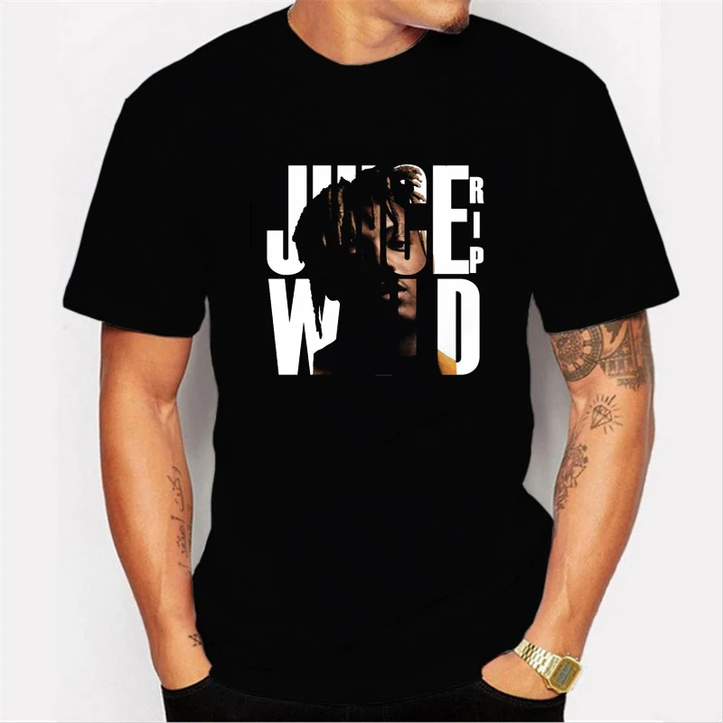 Harajuku Vintage Tričko Hip Hop Šťavy Wrld pánske T-shirt Cvičenie Košele Trendy Voľné Nadrozmerné Mužov Tričko Black Tees Hombre