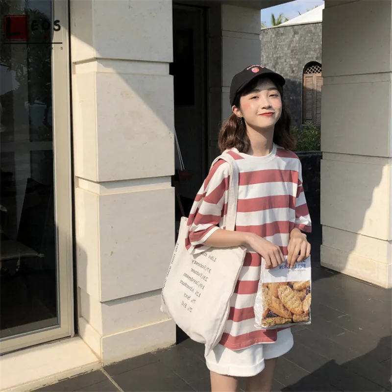Harajuku Voľné T-Shirt Ženy Kórejský Prekladané Plus Veľkosť Krátky Rukáv Pre Ženy T-Shirt Lete Nové Príležitostné Streetwear Tees Topy