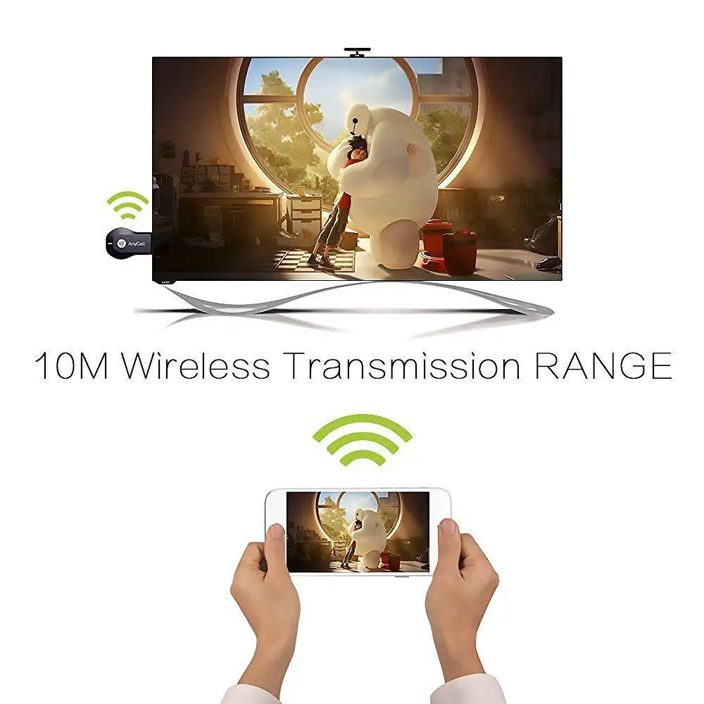HD 1080P AnyCast M2 Plus Airplay 2.4 G HDMI, Wifi, Displej TV Dongle Prijímač DLNA pre Zdieľanie TV Stick pre Android IOS HDTV