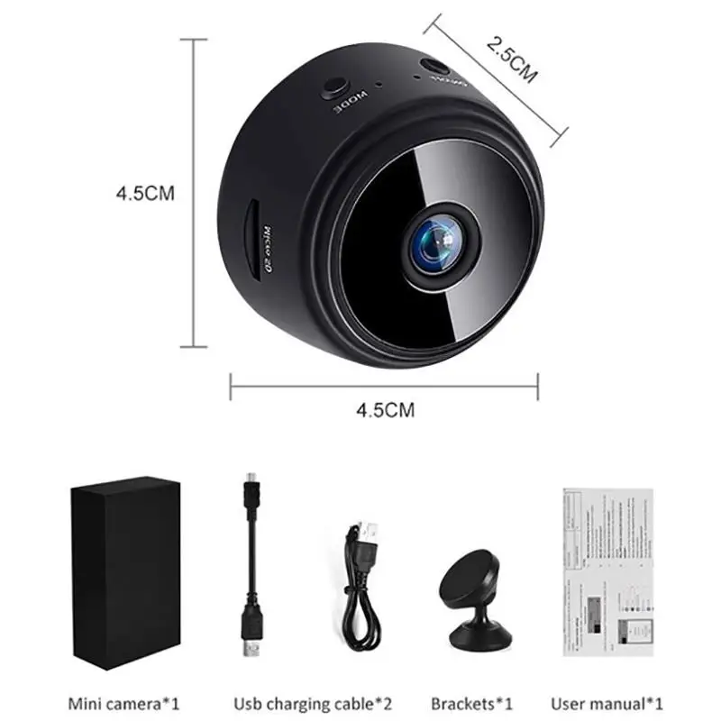 HD 4K/1080P Neviditeľné WiFi Mini Kamera, Detekcia Pohybu+Nočné Videnie Monitorovanie na Diaľku S Magnetický Držiak
